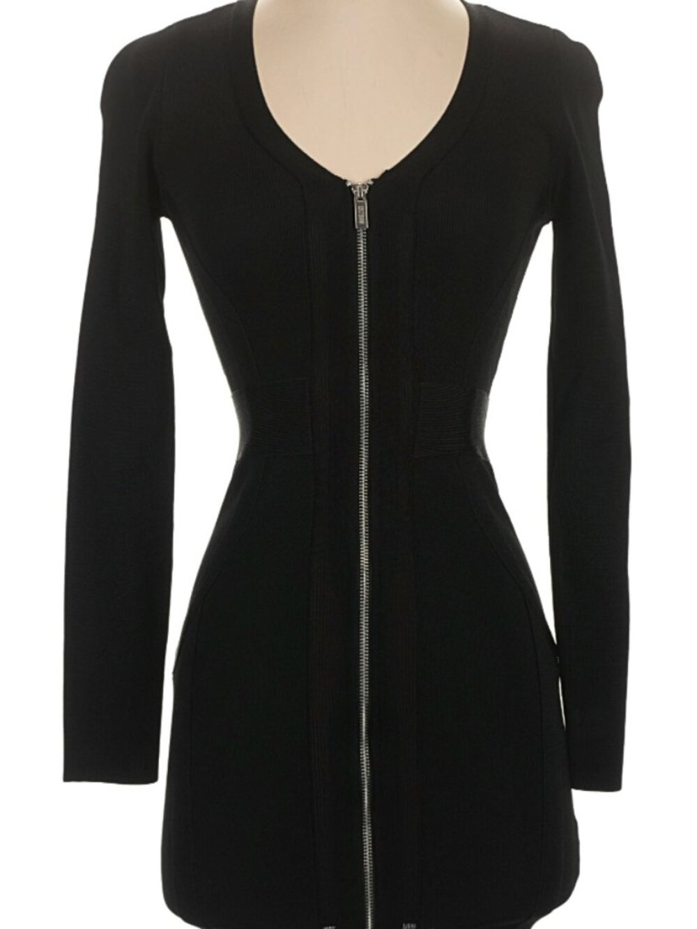 NWT GUESS AIMEE ZIP FRONT BANDAGE DRESS XS